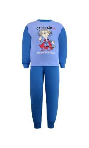 ПЖ-1805-1 пижама детская синий суперкот