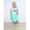 Платье для девочки с коротким рукавом ПЛ-760 бирюзовый-вишня