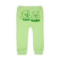 Ползунки ясельные короткие штанишки для новорожденного ПЗ-1701 зеленый мишка
