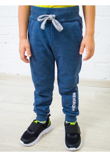 Брюки штаны спортивные детские с принтом Б-1904 синий