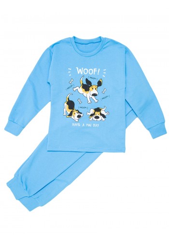 ПЖ-1805-1 пижама детская голубая собака