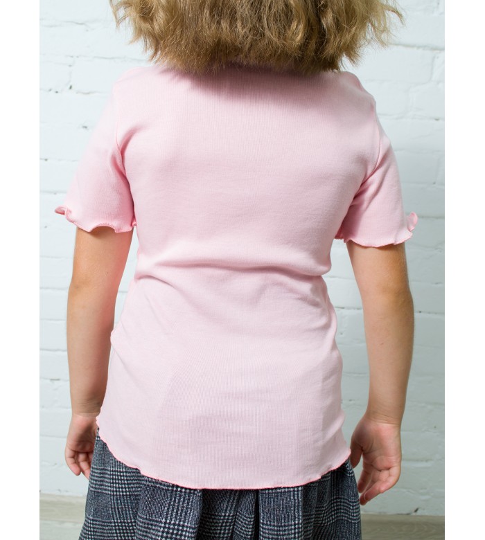 Водолазка школьная с коротким рукавом для девочки Д-237 розовая