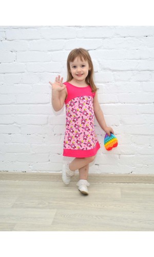 ПЛ-712/Платье детское розовый зайка
