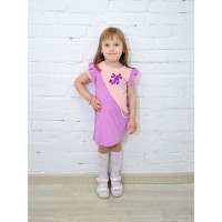 Платье для девочки с коротким рукавом ПЛ-715 сиреневые цветы