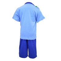 Костюм ясельный летний футболка и шорты КМ-1414 синий дино