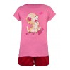 Костюм летний для девочки футболка и шорты детский КМ-1423 розовый котенок