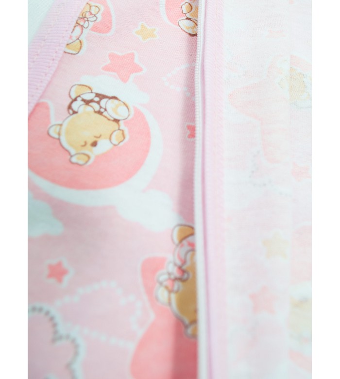 Пеленка-кокон на молнии ясельный К21-023 розовый-котик