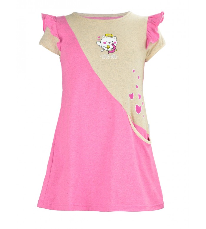 Платье для девочки с коротким рукавом ПЛ-715 розовый амур