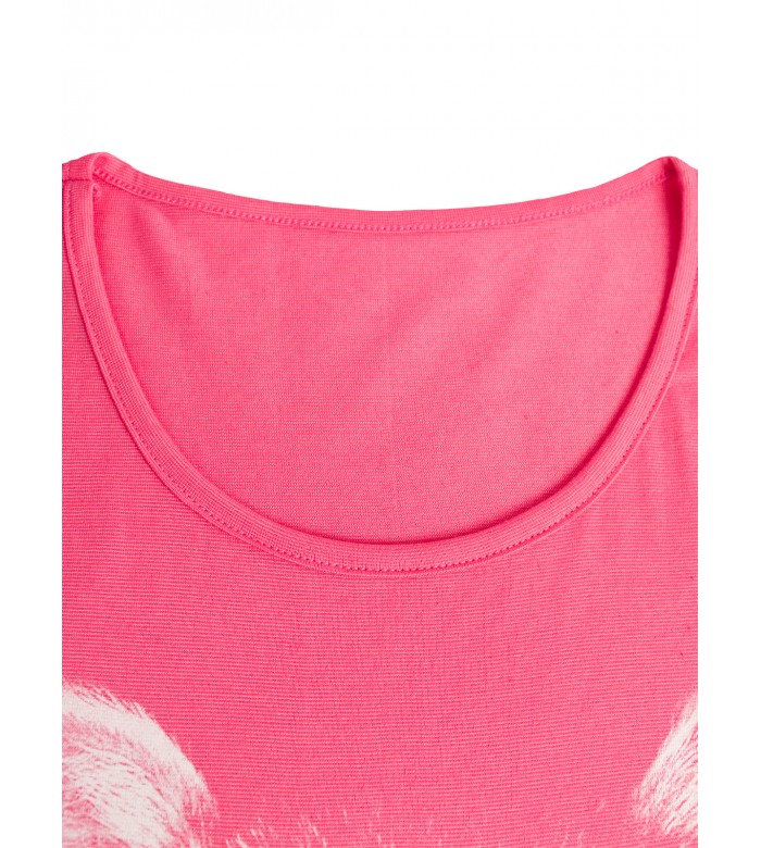 ФЖ-1645-1/Футболка женская розовый енот