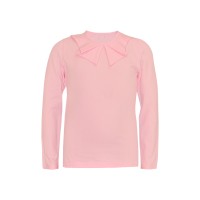 Блузка школьная трикотажная с жабо для девочки Д-236 ярко-розовая