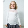 Водолазка школьная блузка для девочки с ажурной вставкой Д-251 белый