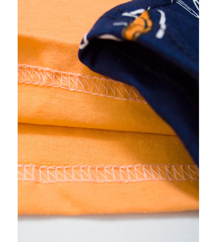 Костюм летний для девочки футболка и шорты детский КМ-1428 оранжевый ананас