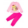 Комплект ясельный трикотажный кофта и штаны КМ-1413 розовый-котик
