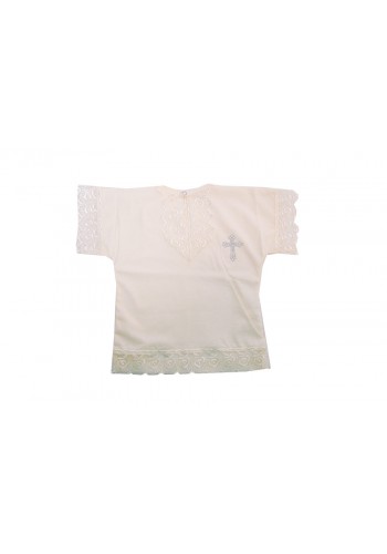 крестильная рубашка мальчик молочный ( 62 см)